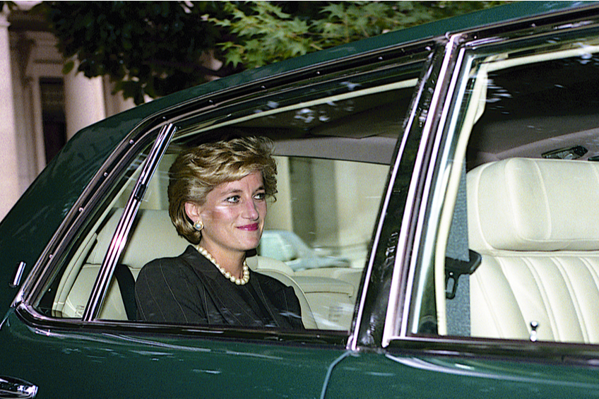 Princezna Diana v aute